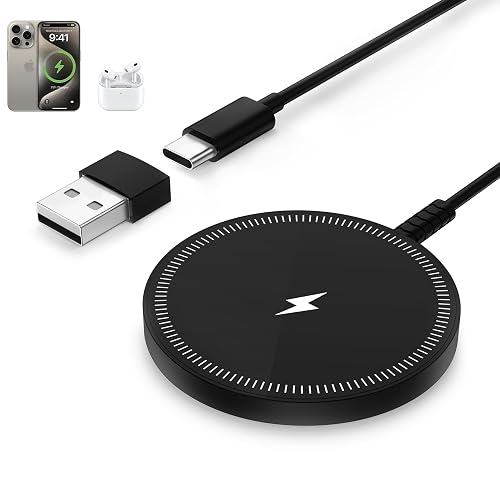 Bohuma Magnetic Wireless Charger - Compatible with iPhone 12-17 Series Airpods - Sleek Lightweight Design with Fast Charging - Ideal for Travel Work