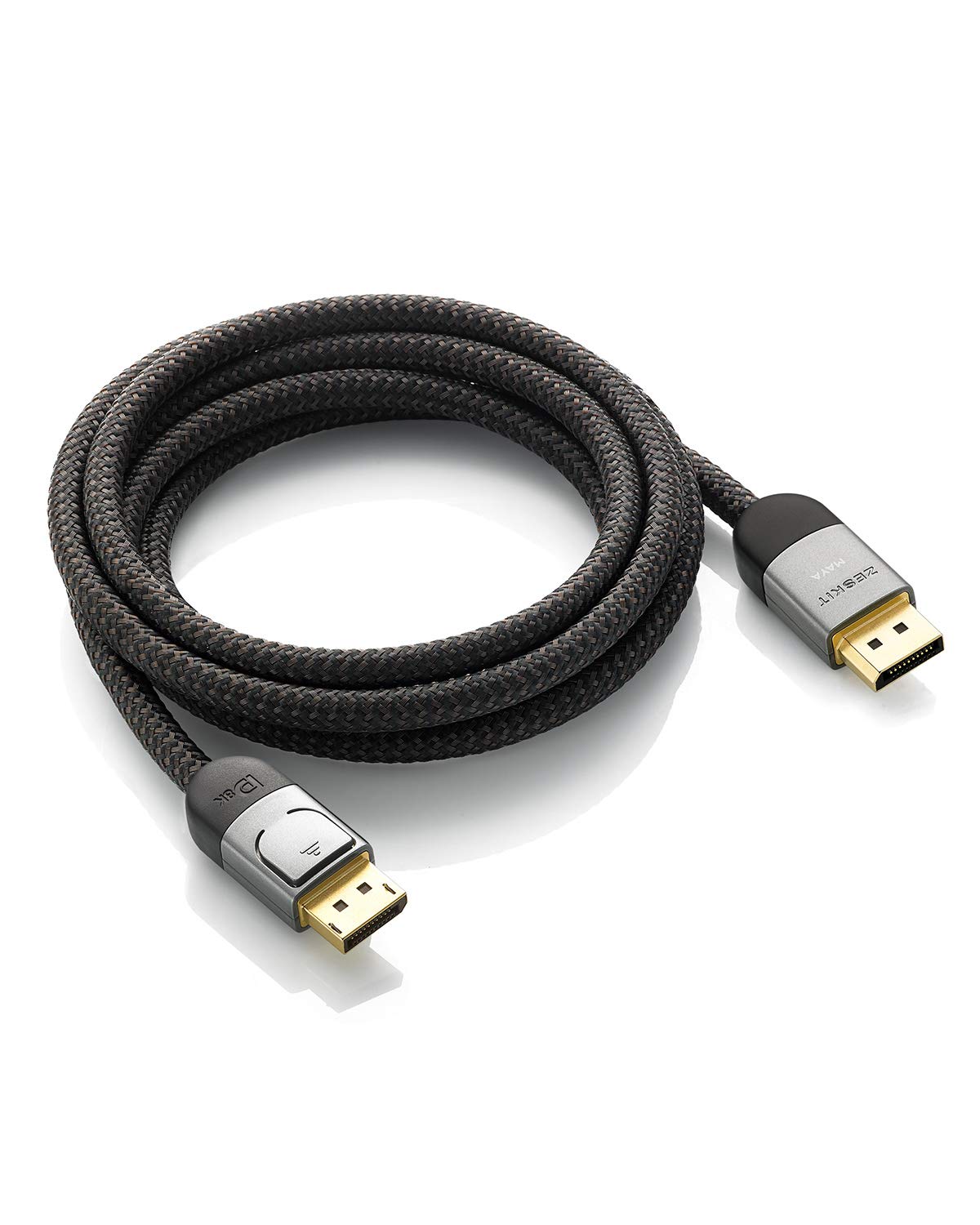 Zeskit Maya Certified DP 1.4 Cable, 4K 120Hz 8K 60Hz 1440p 144Hz 240Hz HDR 32.4Gpbs HBR3 (10ft, Braided Jacket)