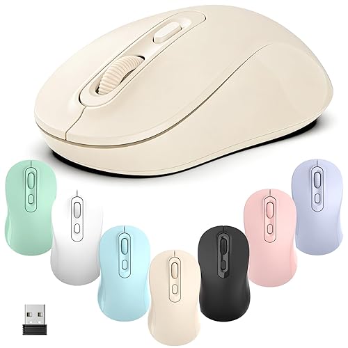 TvvTvvT Wireless Mouse, 2026 New Model, Silent Click Ergonomic Design, Portable, 4 Buttons, Adjustable DPI (800/1200/1600), for Laptop/PC/Office