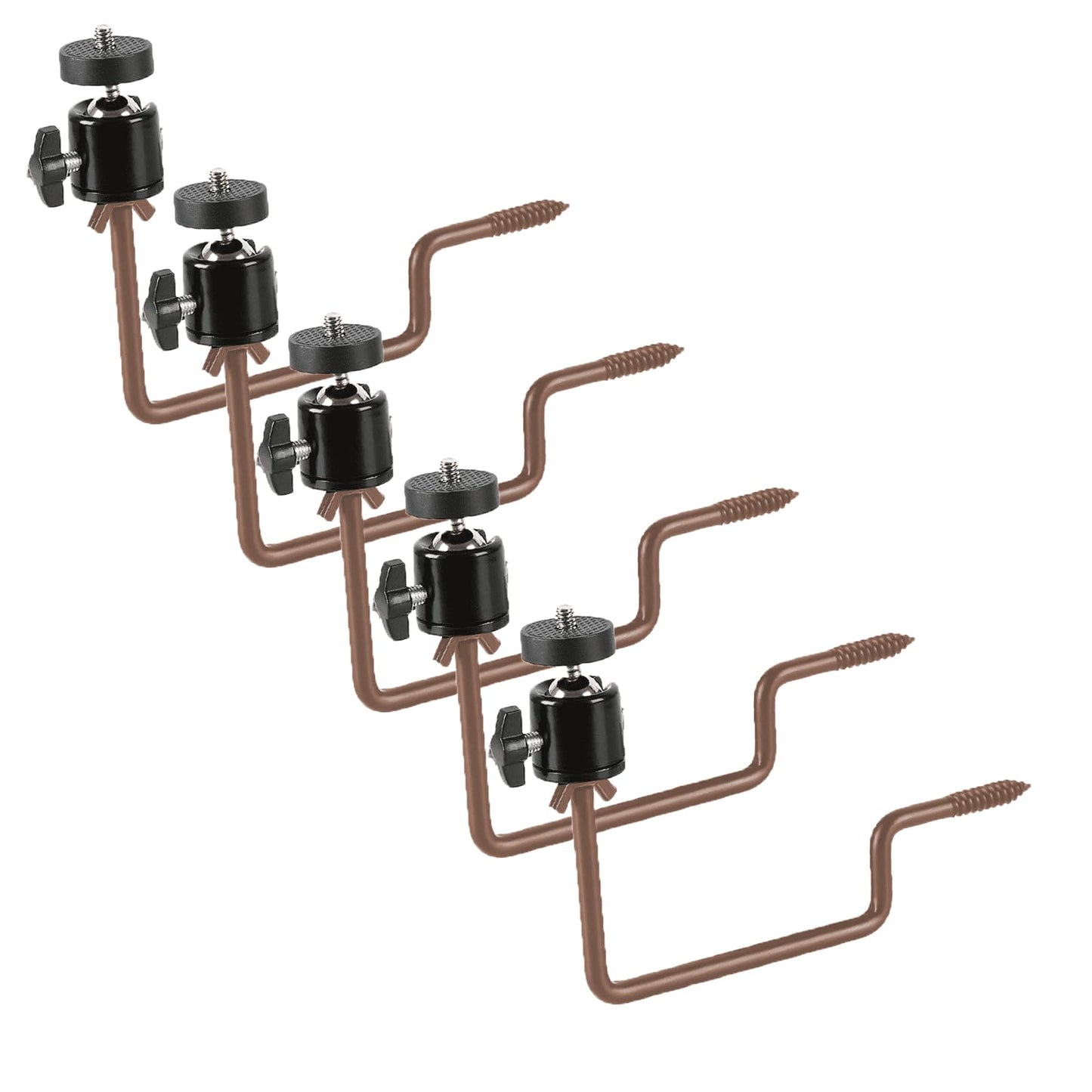 Xtellar 5 Pcs Trail Camera Tree Mount, Solid Metal 360° Camera Holder with 1/4 in Screw, Heavy Duty Screw in Bracket for Hunting Cam, Solar Panels