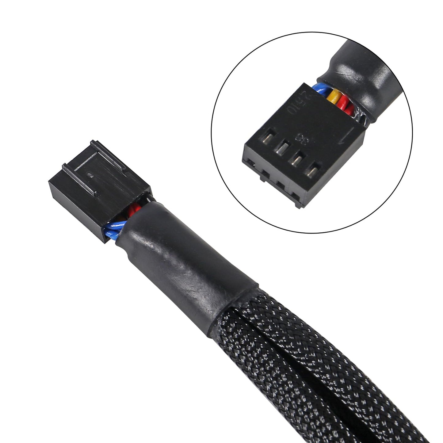 UMLIFE 6Pack 1 to 4 PWM Fan Splitter Cable (4 Pin+3 Pin) for Desktop PC, 27cm/11in
