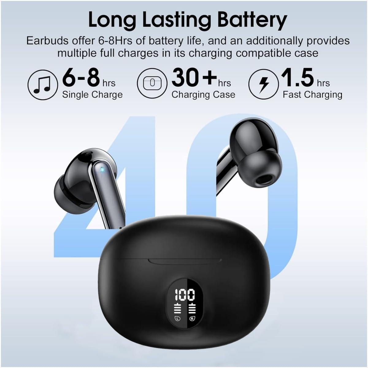 Wireless Earbuds, Bluetooth 5.4 Headphones Ear Buds With Bass Stereo Sound Noise Reduction Earphones, 120H Playtime,IPX7 Waterproof USB-C , Touch