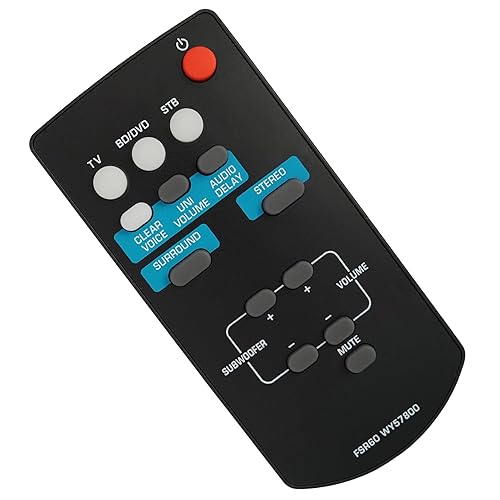 Replacement Remote Control FSR60 WY57800 Applicable for Yamaha Soundbar ATS-1010 YAS-101 YAS-101BL YAS-CU201 ATS1010 YAS101 YAS101BL YFSR60 FSR62