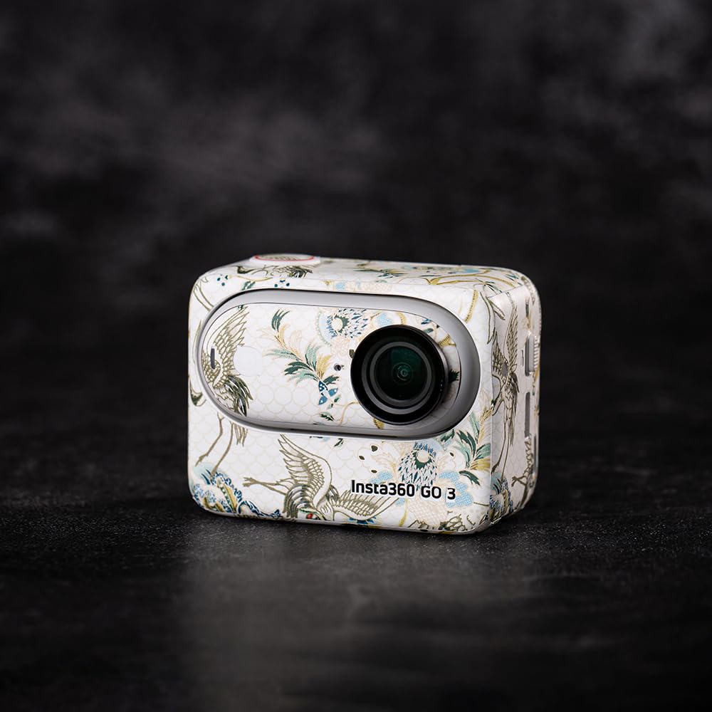 Protective Sticker for Motion Camera Body for Insta 360 GO 3 - Waterproof, Scratch Resistant, Sweatproof, 3M Material (Crane-White)