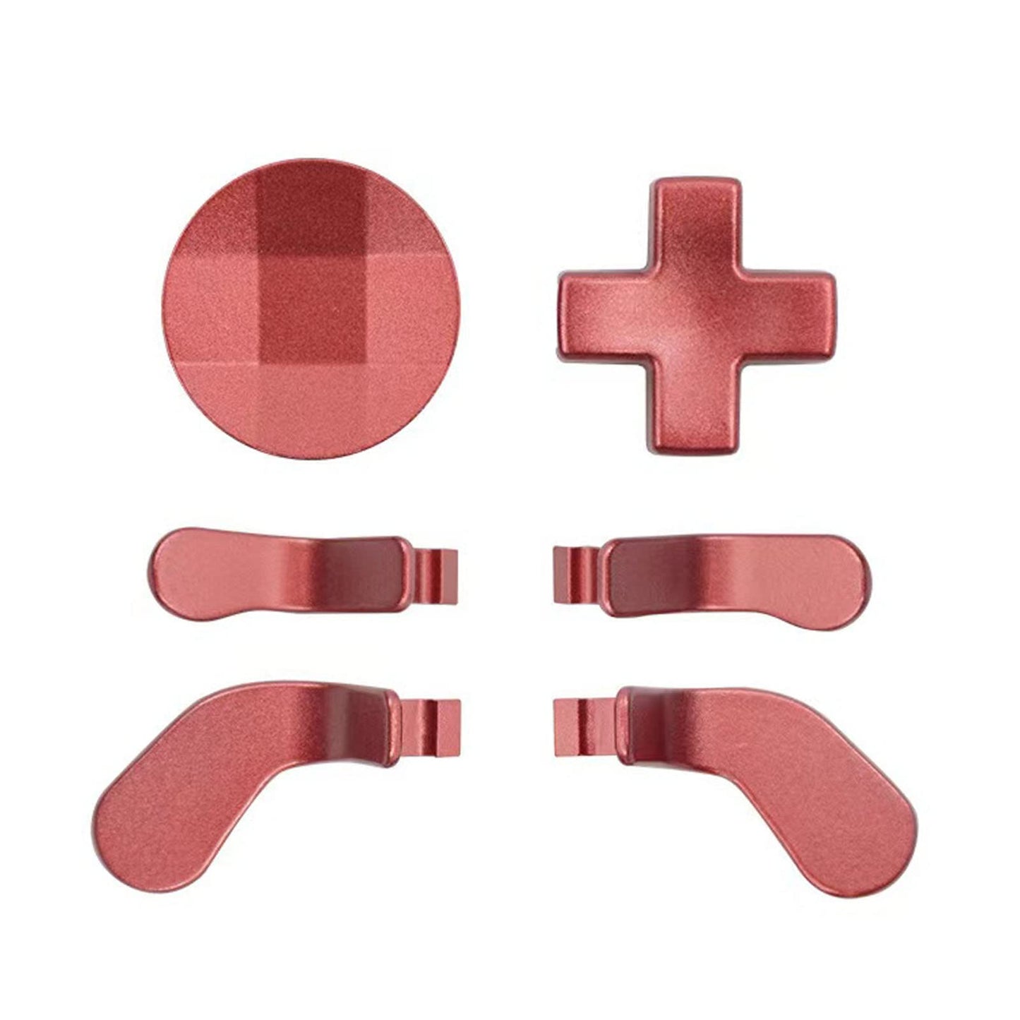 Metal D-Pads, 4 Paddles (Medium & Mini) Trigger Buttons Replacement for Elite Series 2, Xbox One Elite Controllers (Matte Red)