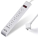 Power Strip Surge Protector with 6 Outlets & 2 USB Ports, 15 Feet Extension Cord, Flat Plug Outlet Strip, 1000 Joules Surge Protection, Wall Mount