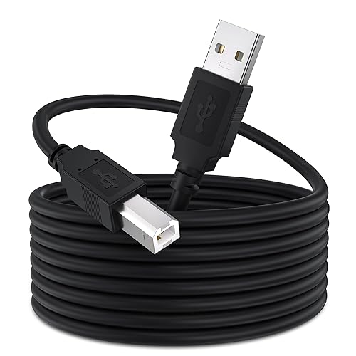 Qxcynsef USB 2.0 Printer Cable 12 FT USB A to USB B Cable for HP, Canon, Epson, Brother, Lexmark Printer, Scanner, Copier, High-Speed Data Sync