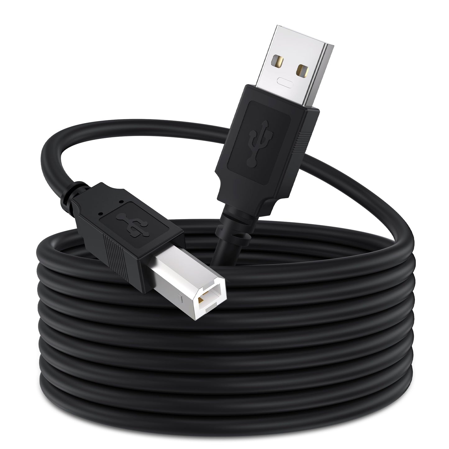 Qxcynsef USB 2.0 Printer Cable 12 FT USB A to USB B Cable for HP, Canon, Epson, Brother, Lexmark Printer, Scanner, Copier, High-Speed Data Sync