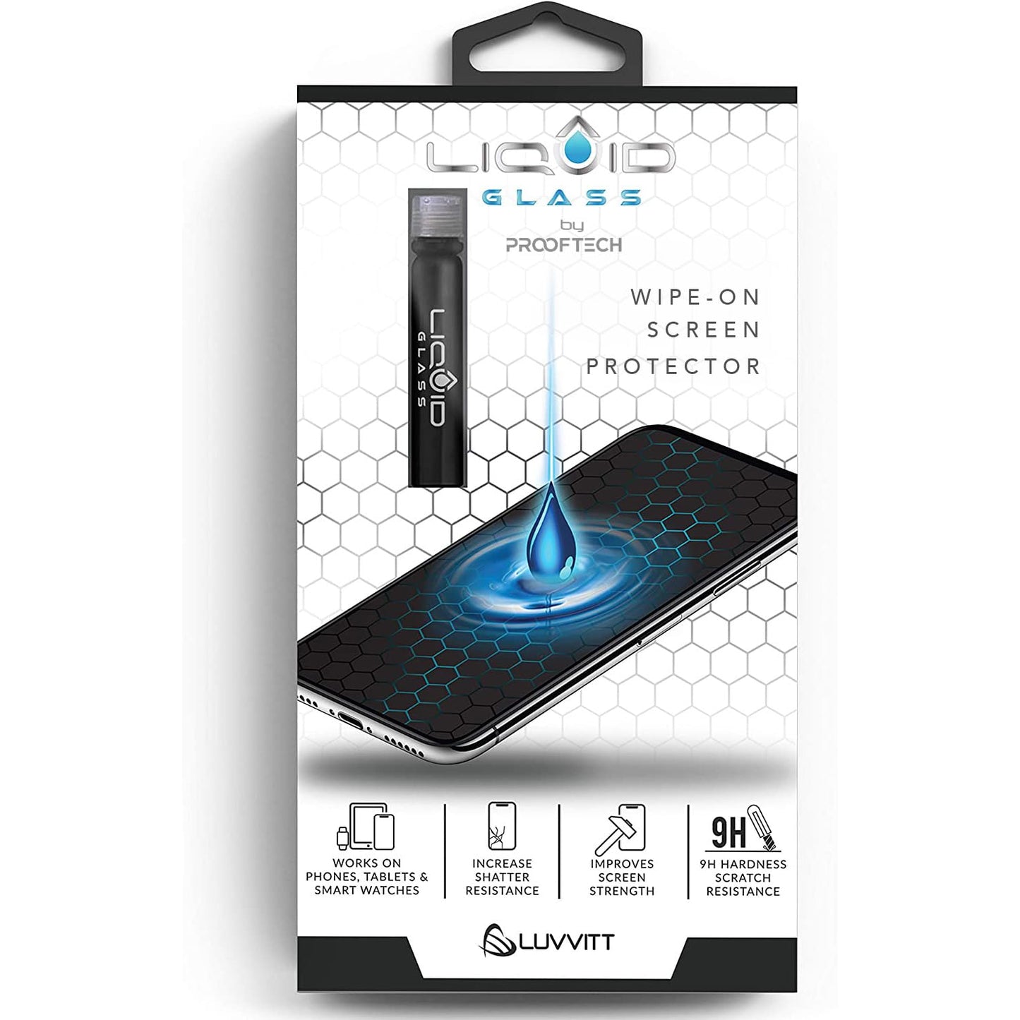 LIQUID GLASS Screen Protector for All Smartphones Tablets and Watches Scratch and Shatter Resistant Wipe On Nano Protection for Up To 4 Devices