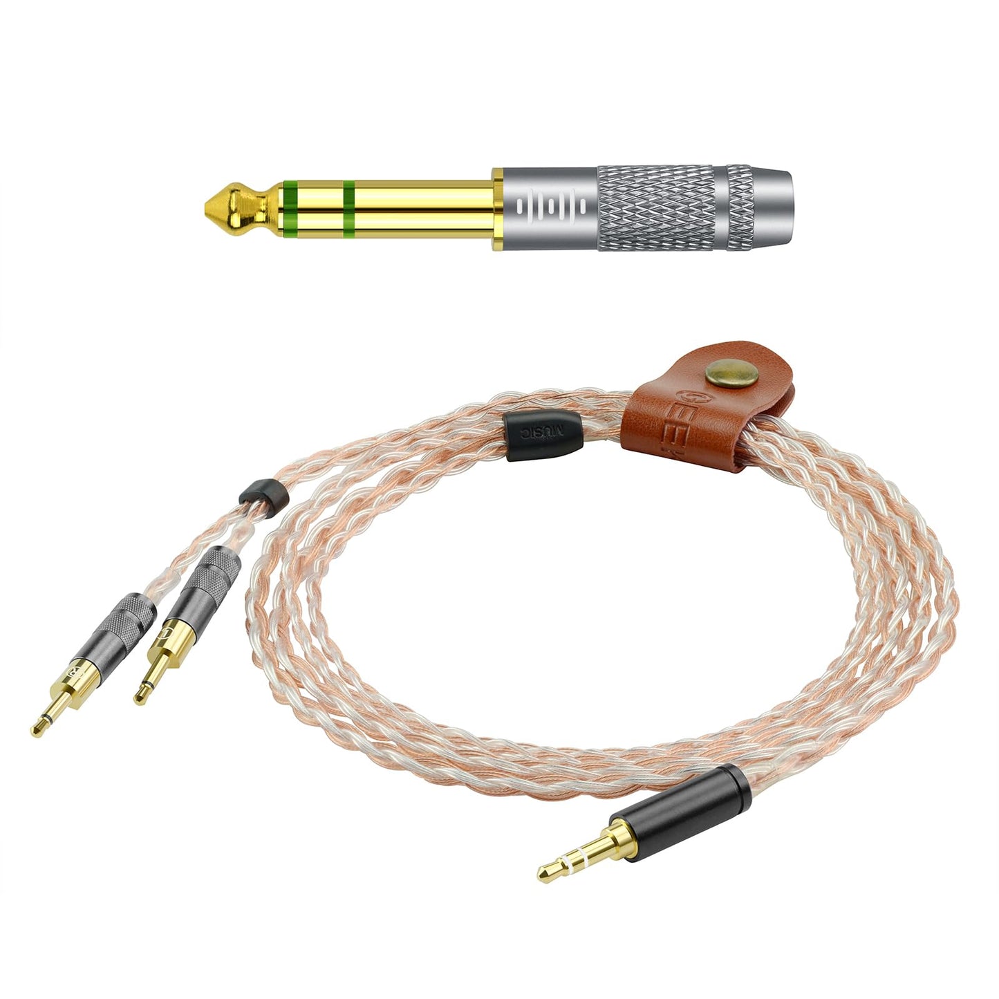 GEEKRIA Apollo Copper Silver Braided Audio Cable Compatible with Sennheiser HD700, 3.5mm/6.35mm HiFi Replacement Headphone Cord for High-Resolution…