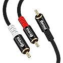 Devinal RCA Y Cable, RCA/Phono Y Splitter, RCA 1 Male to 2 Male Y Adapter, Male/Male Subwoofer Cable Gold Plated for subs/amps/Hi-Fis/Home