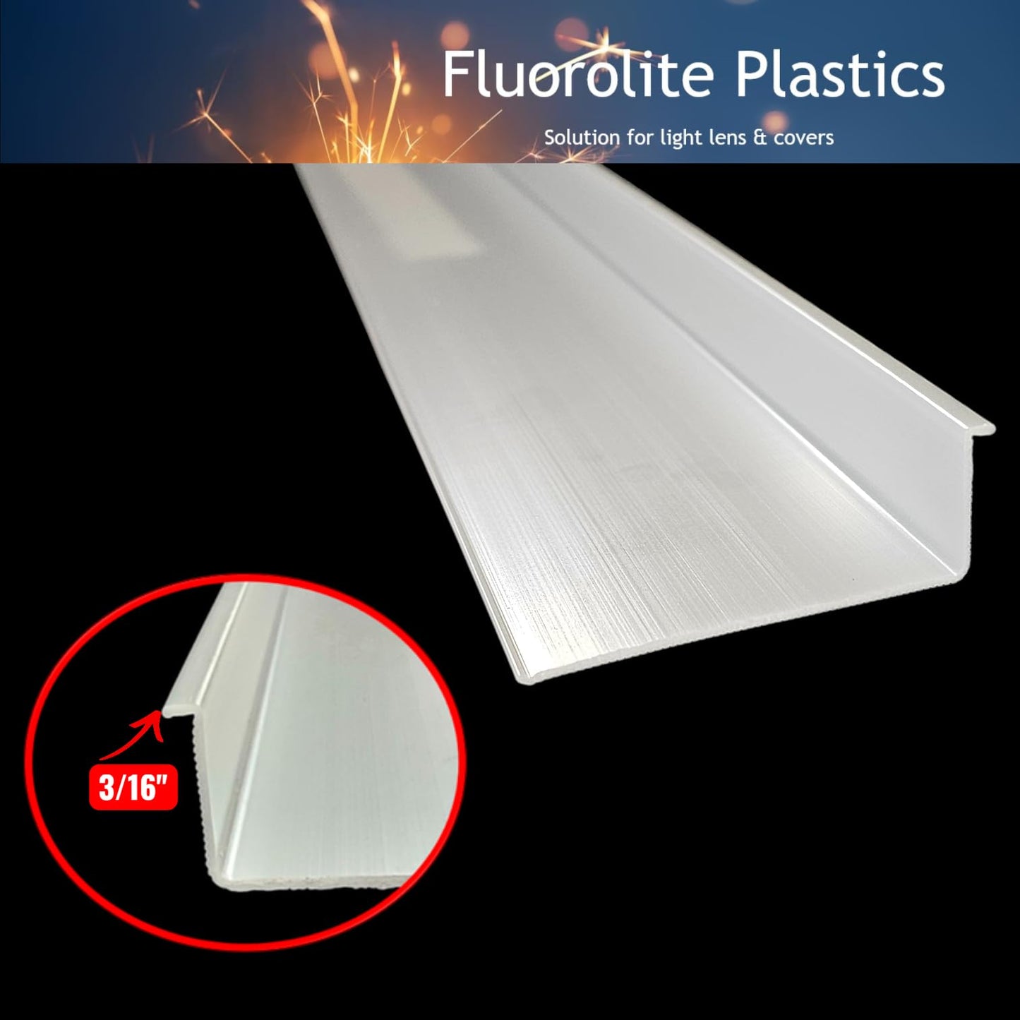 Fluorolite Under Cabinet Light Diffuser Replacement Lens Cover | White Ribbed Acrylic | Fits Fluorescent or LED Fixtures |Choose Style and Lenght |