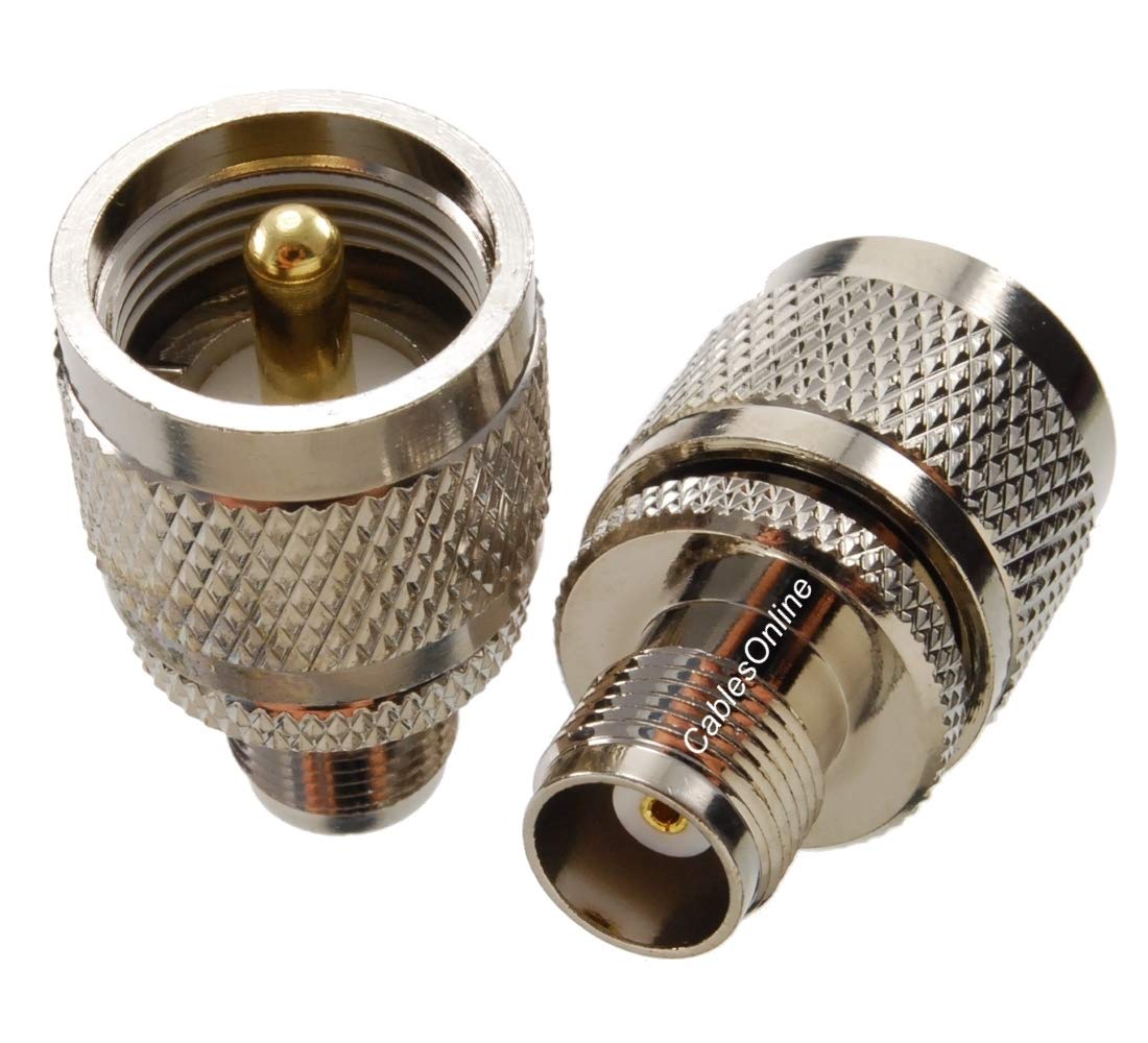 Atlantic ComputerTech, Inc. CablesOnline, TNC Female to UHF PL259 Male 50-ohm RF Coaxial Adapter (2-Pack)