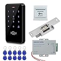 HFeng RFID Access Control System Kit Outdoor IP68 Waterproof Access Control Keypad + NC Fail Safe Electric Strike Locks + DC12V Power Supply + 10pcs