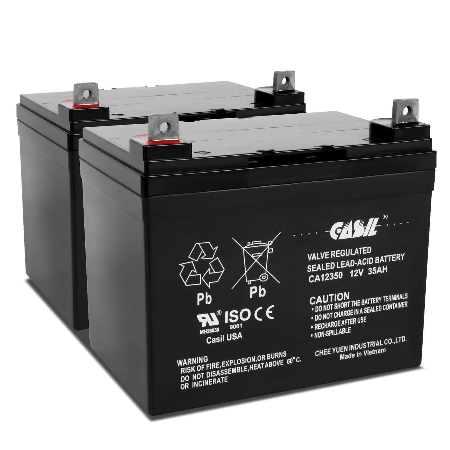 Casil 12V 35Ah Replacement Battery Compatible with Scooter Pride Mobility Jazzy Select Electric Wheelchair 2 Pack