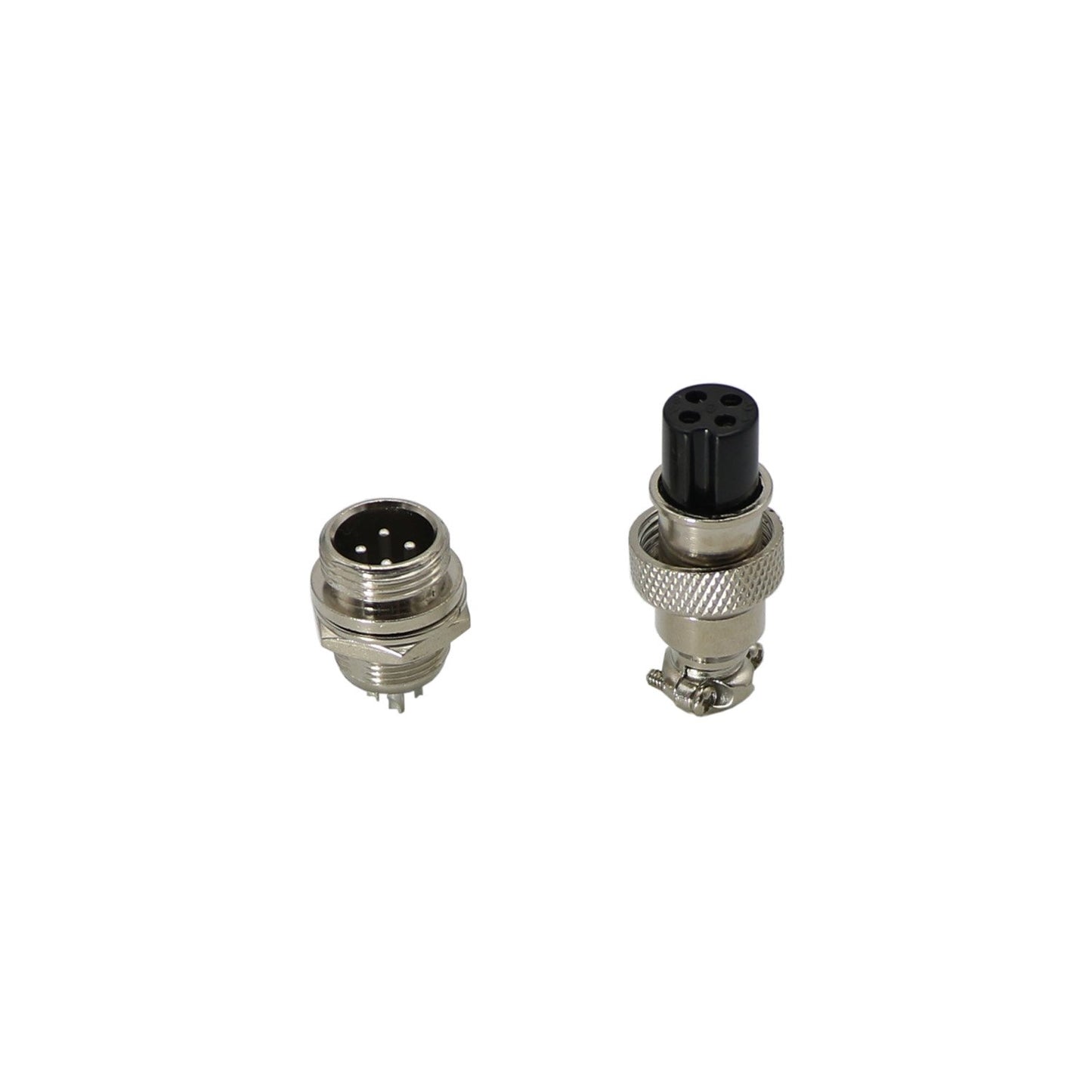 Aviation Connector Plug, 5 Pcs GX12 4 Pin Thread Female Socket Panel Metal Aviation Wire Connector 5A&5 Pcs GX12 4 Pin Male Socket Panel Metal