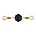 JONATHAN Y 13.25" Oil Rubbed Bronze/Brass Gold 2-Light Iron Vanity Light, Industrial Farmhouse Wall Sconce for Bathroom Mirror, Rustic Metal Fixture