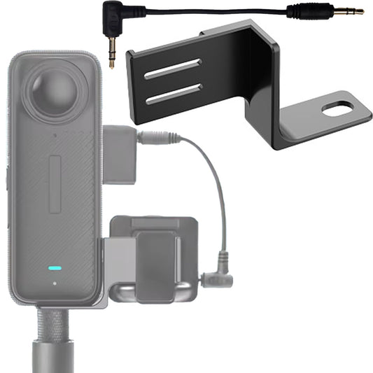 Honlyn Microphone Metal Expansion Mount for Insta360 X5 Camera Accessories Fixed Holder Bracket with Cable