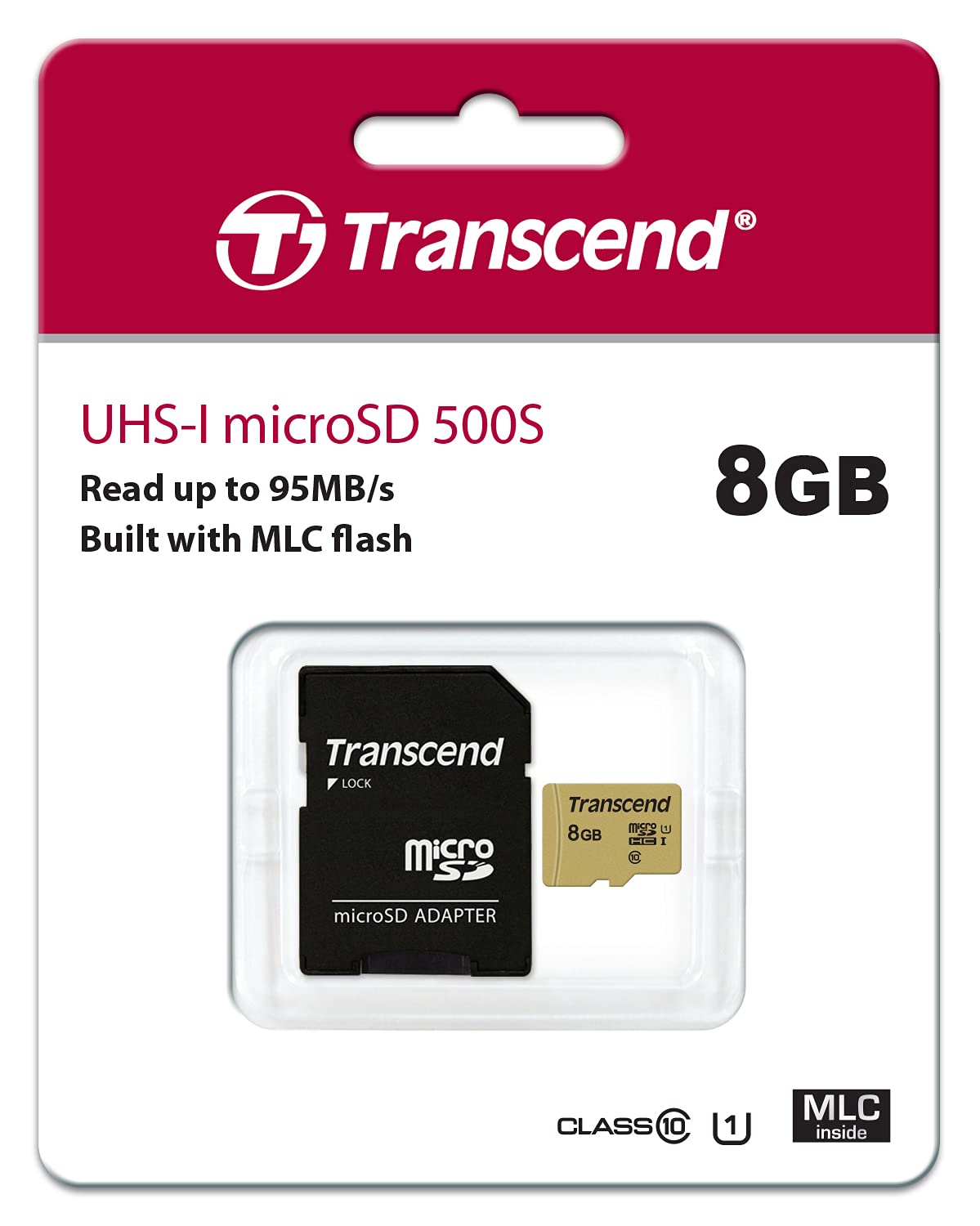 Transcend microSDHC Card GB MLC, UHS-I Class TS8GUSD500S