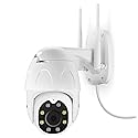 TOURALLE Security Camera Outdoor, 1080P WiFi Home Surveillance Camera with Phone App, PTZ IP Camera, Night Vision, IP65 Waterproof, 2Way Audio