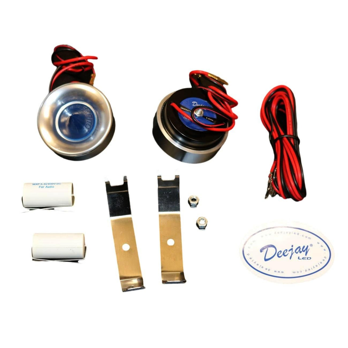 DEEJAY LED TBHDOMETWEETER Super Dome Tweeter 200 Watts Max 1-inch Voice Coil Includes Matching Crossover Capacitor Pair