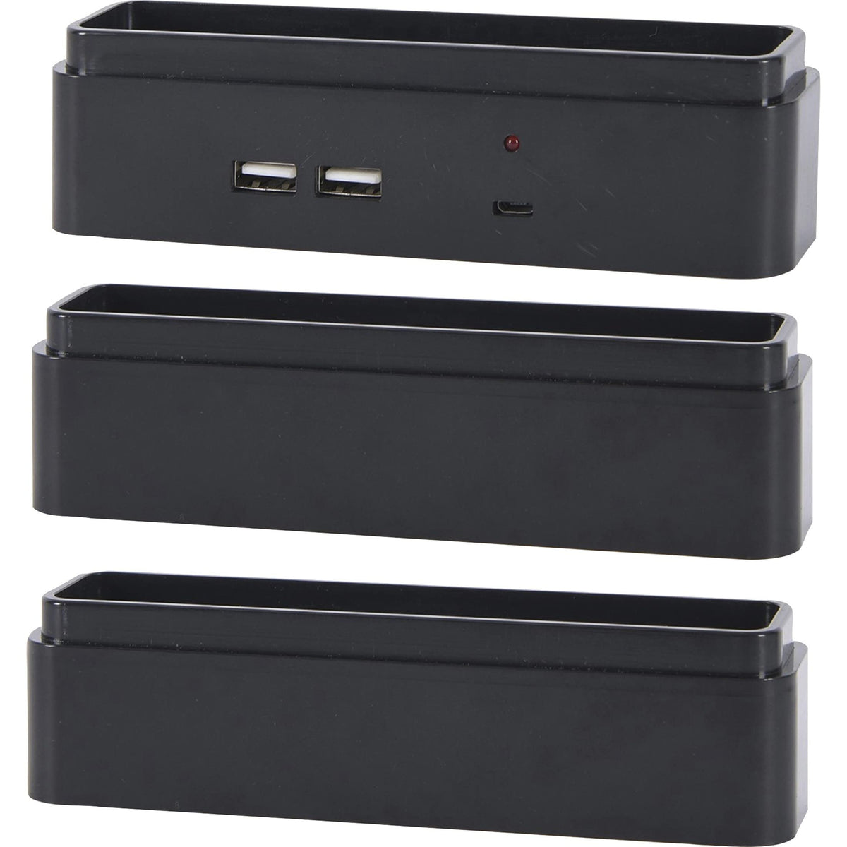 DAC, DTA02270, STAX Monitor Riser Block Kit with 2 USB Charging Ports, 3 / Set, Black