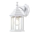 LIT-PaTH Outdoor Wall Lantern, Wall Sconce as Porch Lighting Fixture, E26 Medium Base Max 60W, Aluminum Housing Plus Glass, Matte White Finish, 1-Pack