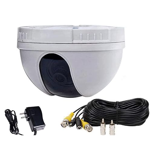 VideoSecu CCTV Dome Security Camera Color CCD Wide Angle 420TVL Home Video Surveillance with Power Supply, Extension Cable and Bonus Warning Decal 1VL