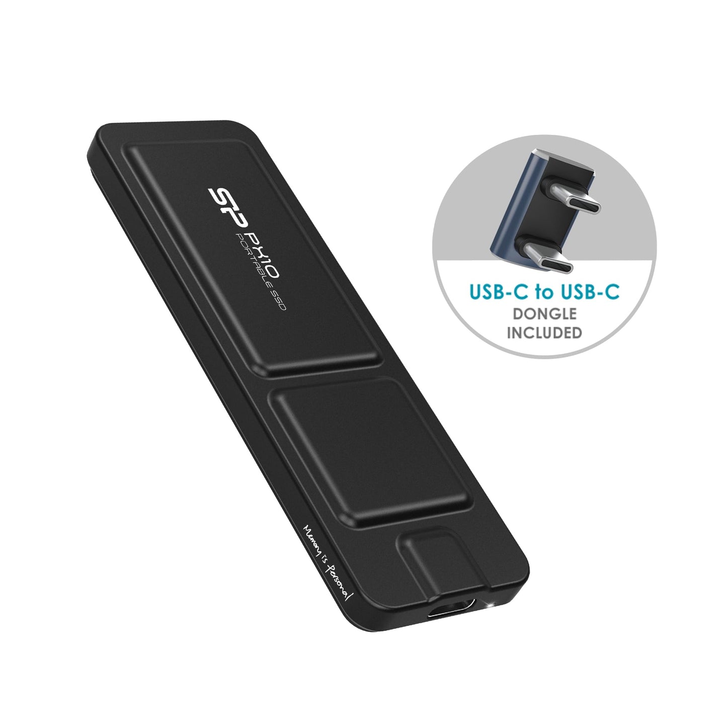 Silicon Power 1TB PX10 Type-C 3.2 Gen 2 Portable SSD - Up to 1050MB/s (Black)
