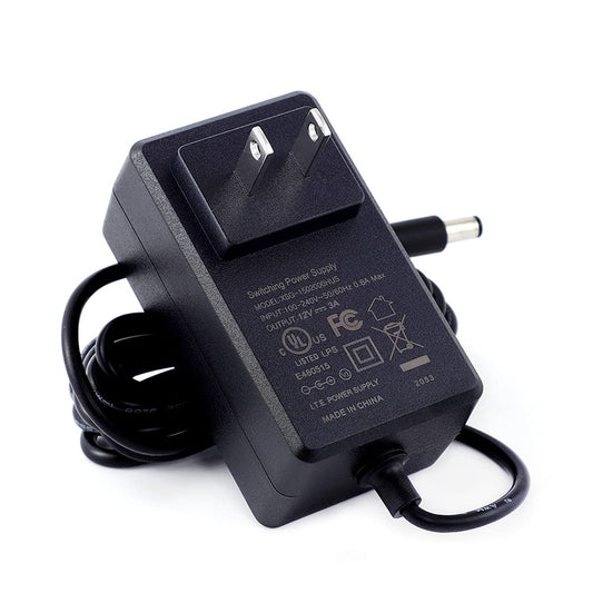 [UL Listed] MIXGOO 12V 3A Power Supply Charger (Input AC 100V-240V, Output DC 12 Volt 3 Amp 36 Watt) Adapter Switching Transformer Converter DC 5.5mm…
