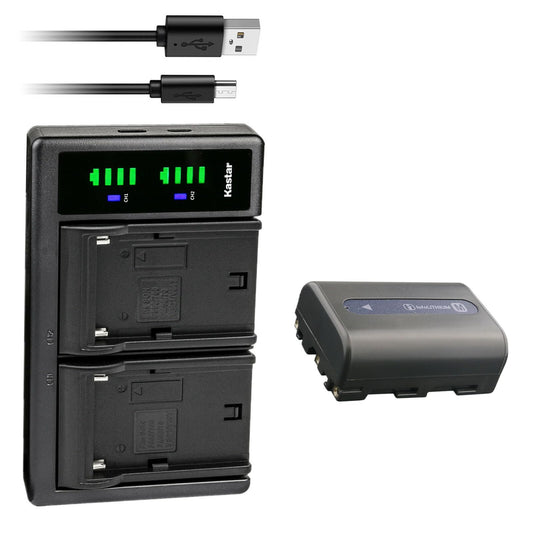 Kastar 1-Pack NP-FM50 Battery and LTD2 USB Charger Replacement for Sony DCR-TRV330, DCR-TRV340, DCR-TRV350, DCR-TRV355, DCR-TRV360, DCR-TRV380