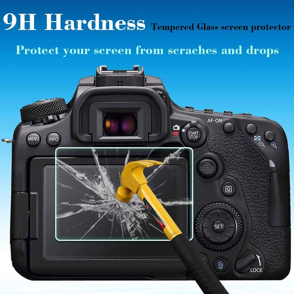 Screen Protector for Canon EOS 90D 80D 70D 77D Camera & Hot Shoe Cover [3+2 Pack], ULBTER Tempered Glass 0.3mm 9H Hardness Ultra-clear Anti-Scrach