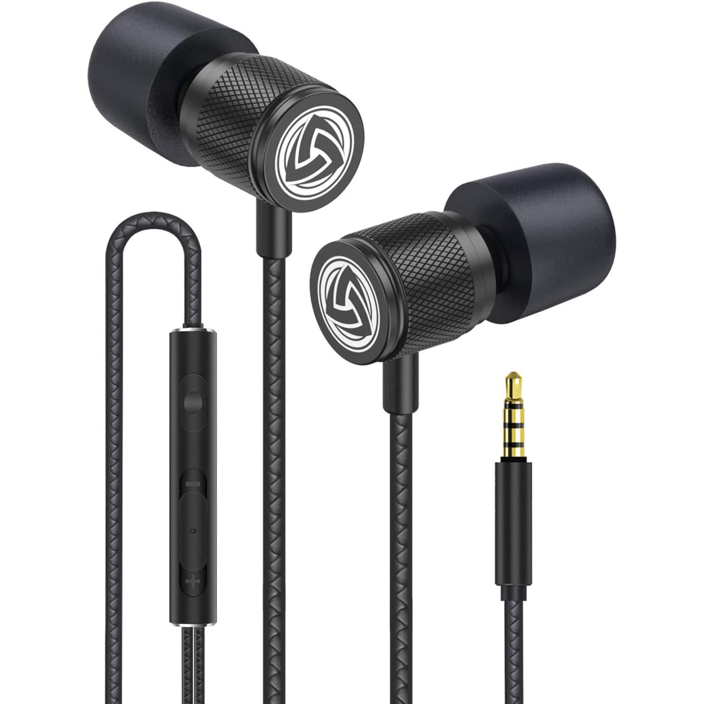 LUDOS Ultra Wired Earbuds in-Ear Headphones, 5 Years Warranty, Earphones with Microphone, Noise Isolating Ear Buds, Memory Foam for iPhone, Samsung
