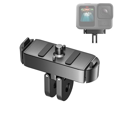 1-Pack Magnetic Adapter Mount for GoPro Hero 13, Quick Release Mount Aluminum Magnetic Latch with 1/4" Screw,Dual-Claws Interface, Compatible