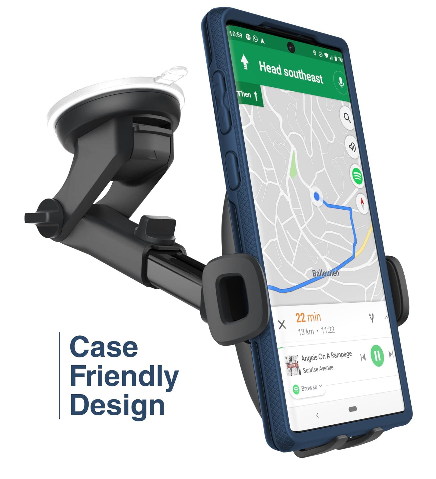 Encased Car Mount Phone Holder for Samsung Galaxy Models - Car Mount Holder for S9/S10/S20/S21/S22 S23/S24 Ultra/Plus (Windshield/Dashboard