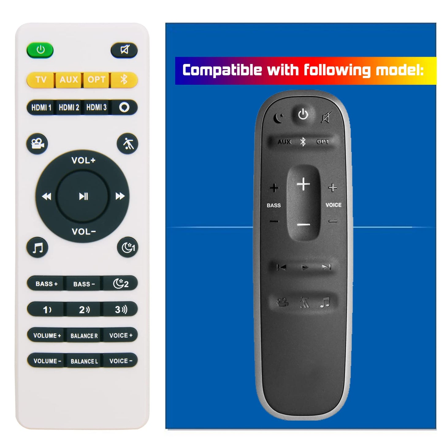 New Remote Control for Polk Audio Surroundbar Soundbar RE6915-1, RE81141, RE69151, RTRE69151, SB1, SB1+, Omni SB1, Omni SB1 +, Omni SB1 Plus, MagniFi