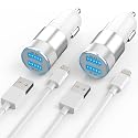 [Apple MFi Certified] iPhone Fast Car Charger, Dual USB A Rapid Car Charger with 2x3Ft Lightning Cable Cord Compatible for iPhone 14/13/12/11/Pro