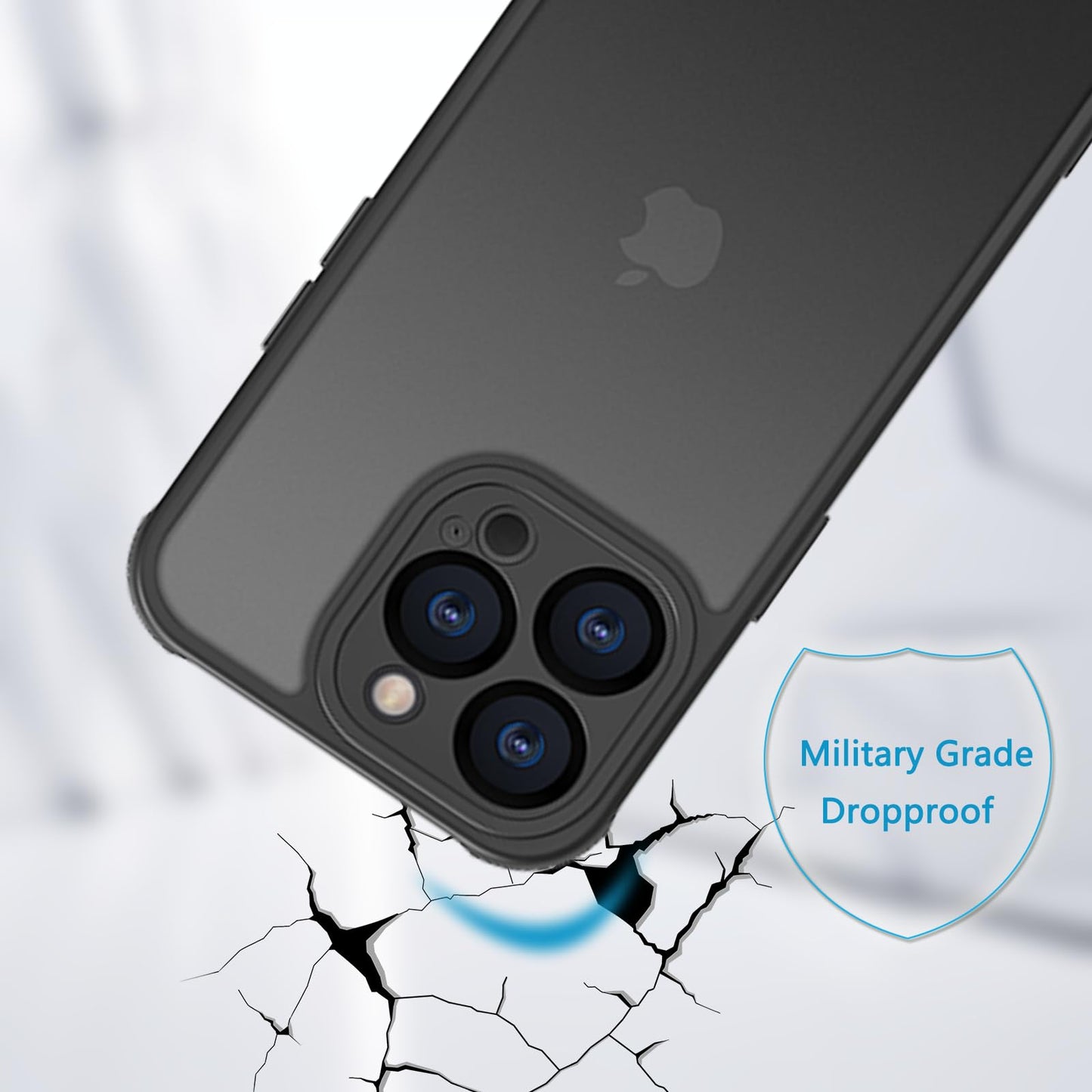 PinLiSheng Matte Case for iPhone 15 Pro Case,Shockproof Protective Hard Back Slim Phone Case,Frosted Translucent Back Phone Cover, Anti-Fingerprint