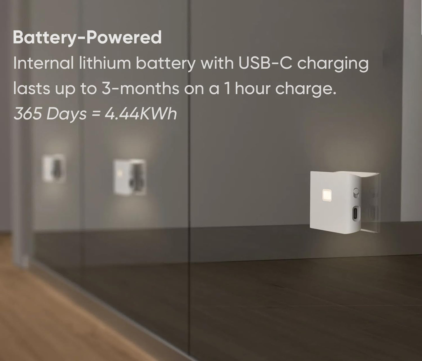WYZE Rechargeable Night Lights with Dusk to Dawn & Motion Sensors, Warm & Soft White Stair Lights for Bathroom, Hallway, Linkable, Magnetic Mount, 3