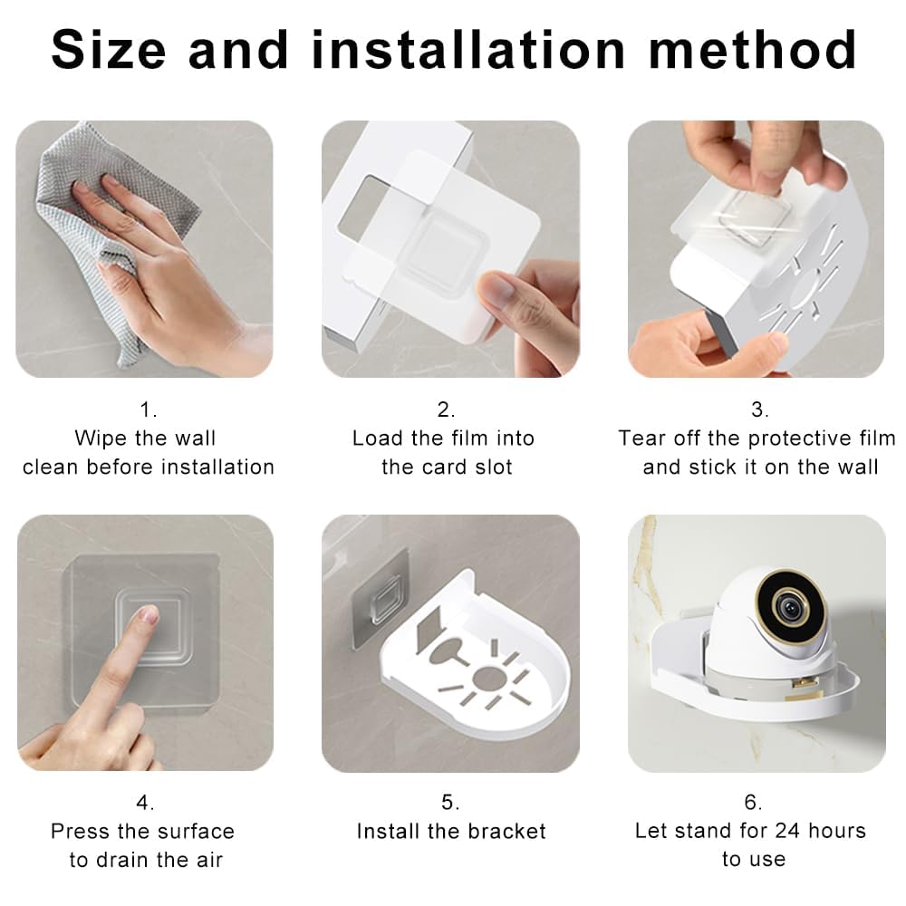 SamIdea 3-Pack L Security Dome Camera Mount Bracket,for Security Cameras, Baby Monitors & Speakers,Wyze Cam Pan - Universal Adhesive, No Drilling