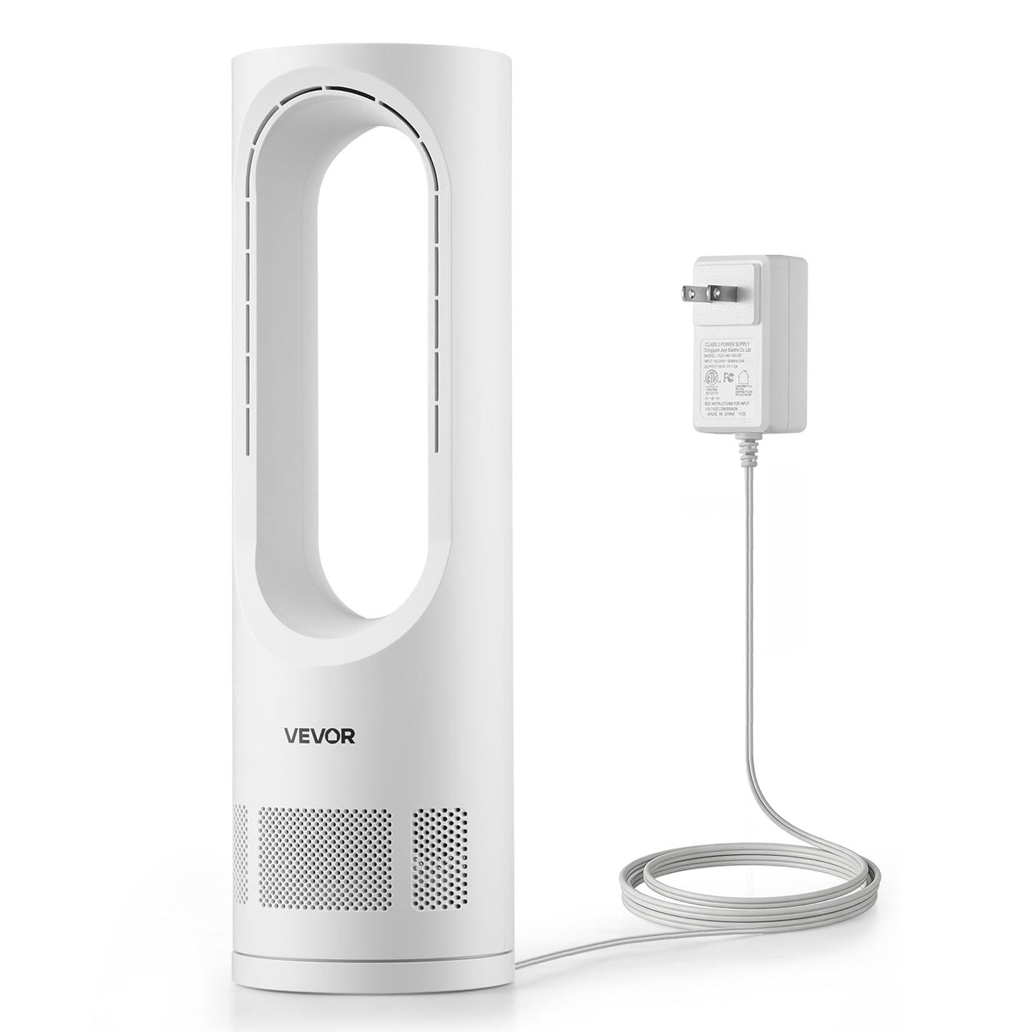 VEVOR Desk Fan Bladeless, 17 inch Office Table Fan Small Quite, 5 Speeds Adjustment, 0-9H Timer, 60-Degree Oscillation, Touch Control, Easy to Clean