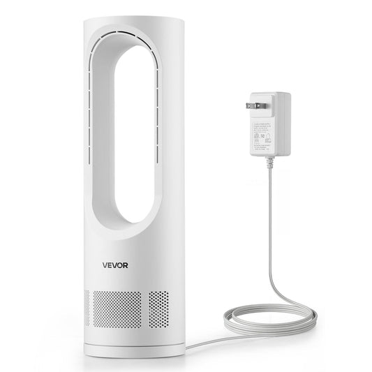 VEVOR Desk Fan Bladeless, 17 inch Office Table Fan Small Quite, 5 Speeds Adjustment, 0-9H Timer, 60-Degree Oscillation, Touch Control, Easy to Clean
