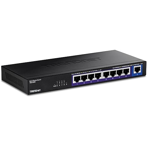 TRENDnet 9-Port Multi-Gig Switch, TEG-S591, 8 x 2.5G RJ-45 Ports, 1 x 10G RJ-45 Port, 60Gbps Switching Capacity, Ethernet Splitter, NDAA & TAA