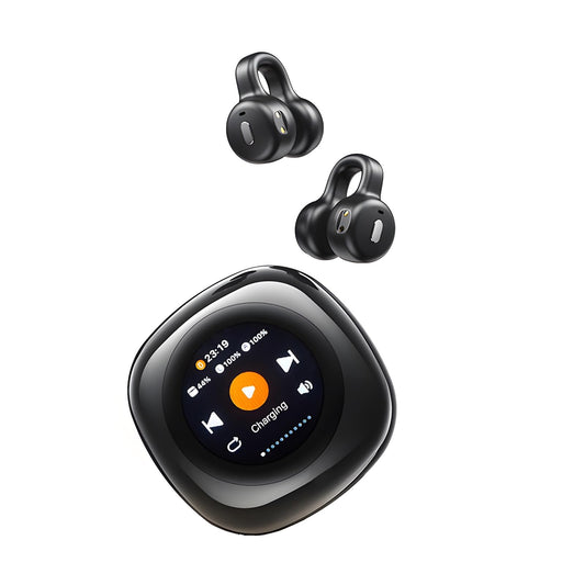 Bluripp Clip-on Open Earbuds, Multi-Functional Touch Screen Display, 13mm Speakers with Dynamic Sound, 4Hr Single Play and 20Hr with Case, TF Card…