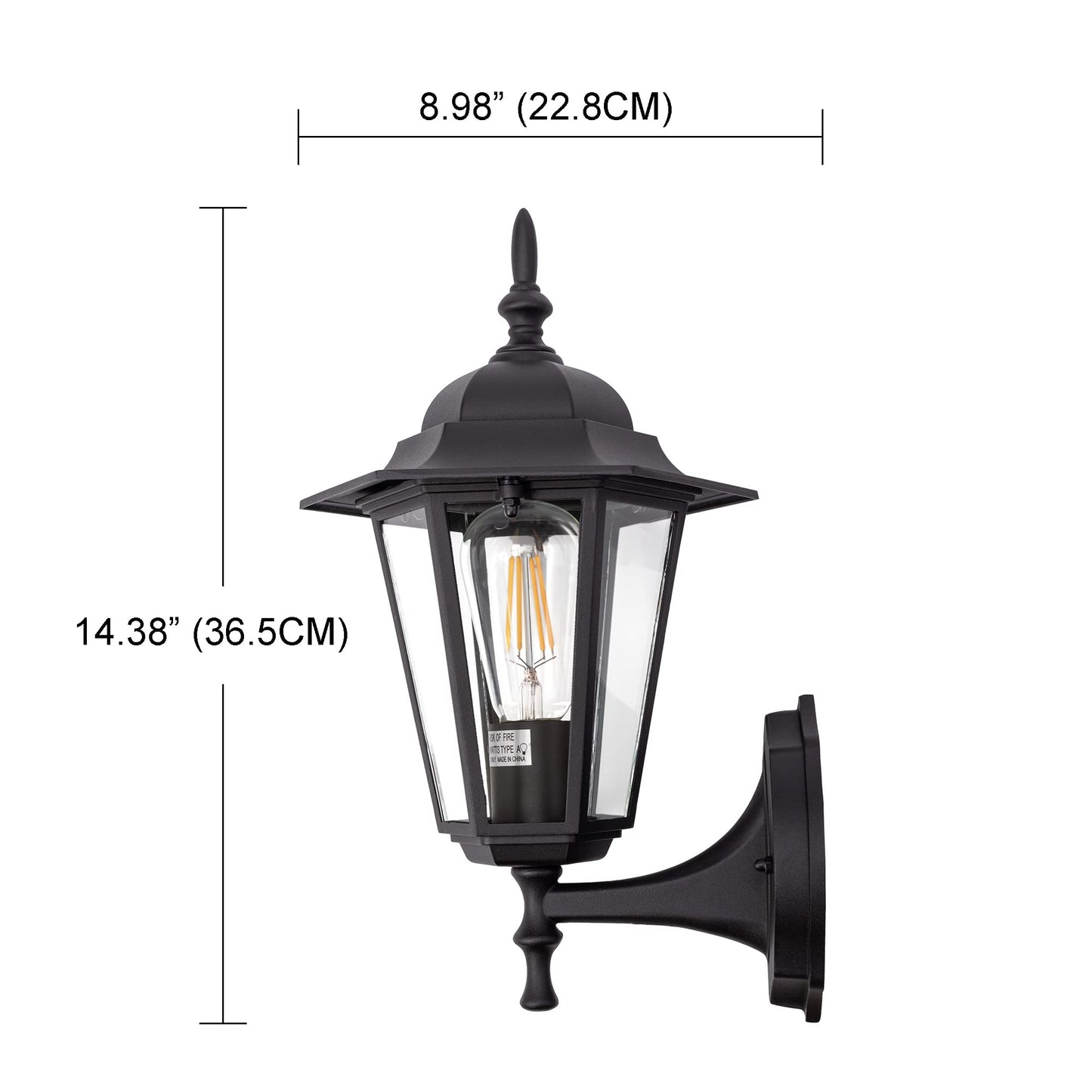 GRUENLICH Outdoor Wall Lantern, Wall Sconce as Porch Lighting Fixture with E26 Medium Base, Aluminum Housing Plus Glass, Water-Proof Rated, Bulb Not