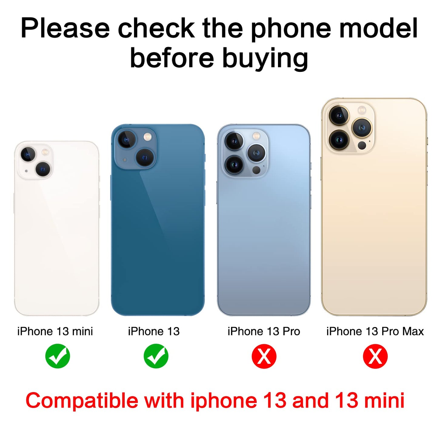 ASDAWN Back Rear Camera Lens Glass Replacement for iPhone 13 6.1 inch and 13 Mini 5.4 inch with Pre-Installed Adhesive, Back Lens Glass