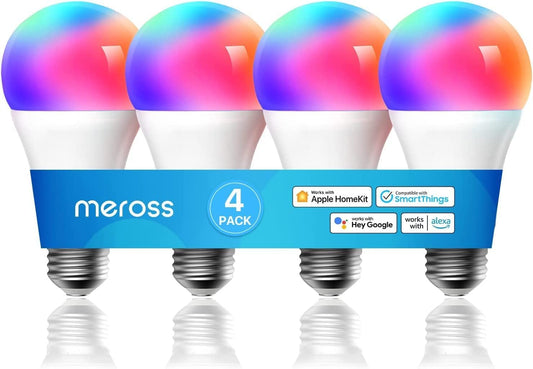 meross Smart LED Light Bulb, Supports Apple HomeKit Dimmable E26 Multicolor