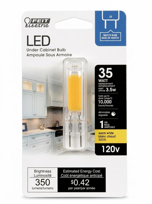 Feit Electric BP35G8/830/LED 35-Watt Equivalent G8 LED, Warm White