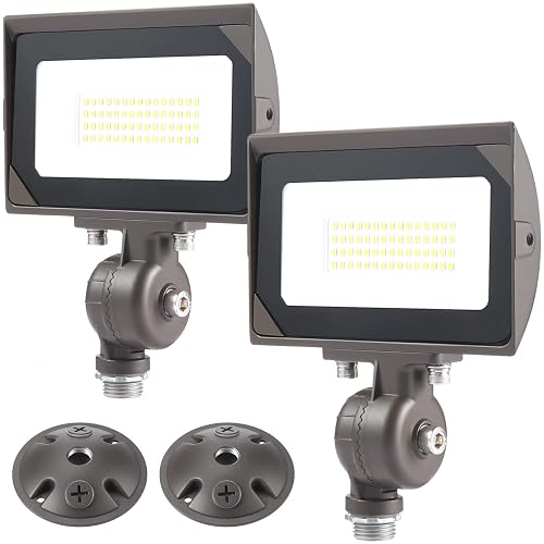 30W Outdoor LED Flood Light With 1/2" Knuckle Mount (Plate Included), 5000K Daylight 3600LM 120V, UL Waterproof LED Security FLood Lighting for Wall