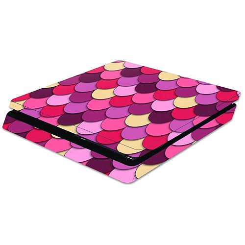 MightySkins Skin Compatible with Sony Playstation 4 Slim PS4 wrap Cover Sticker Skins Pink Scales